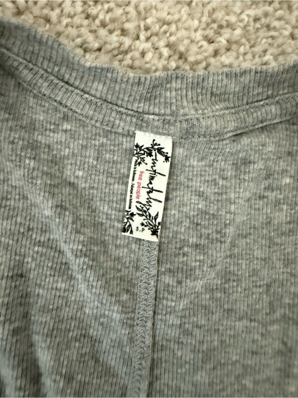Free People Heather Gray Ribbed Tank Top - Picture 4 of 4